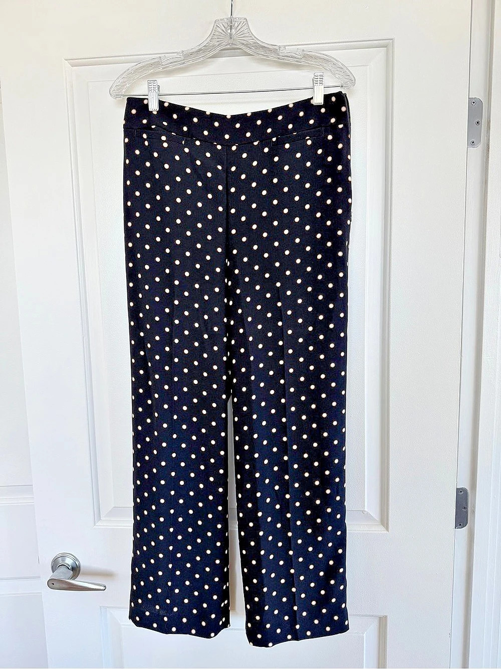 Talbots Polka Dot Straight Leg Pants in Black & salmon  Size 6